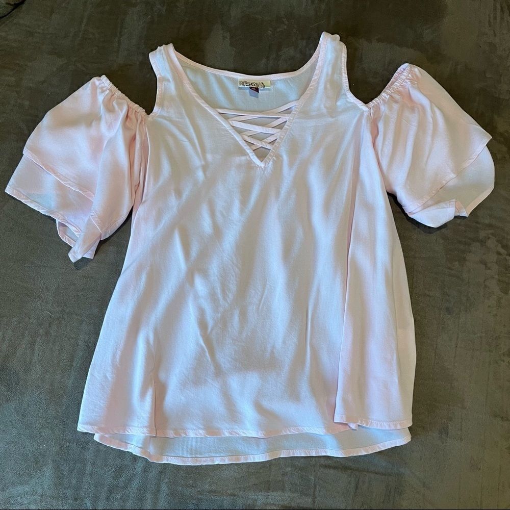 Light Pink Peasant Blouse Junior’s XS